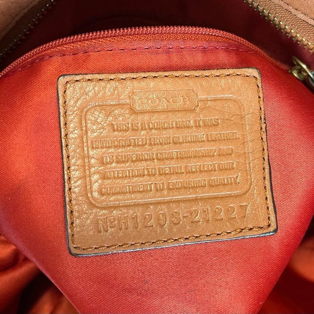 Coach Carrie Satchel in Cognac Leather with Gold Brass Accents - Picture 11 of 16